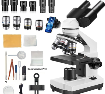 Adults Binocular Microscope 40X‑5000X HD Inspection Laboratory Optical Microscope Tool Set For Schools&Home&Scientific research
